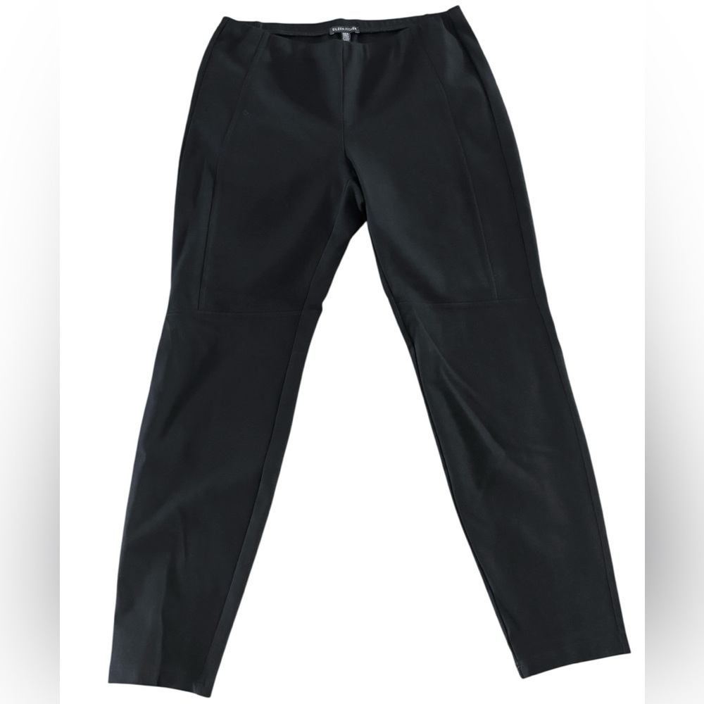 Eileen Fisher Women's Black Pull On Elastic Band Straight Leg Pants Size M